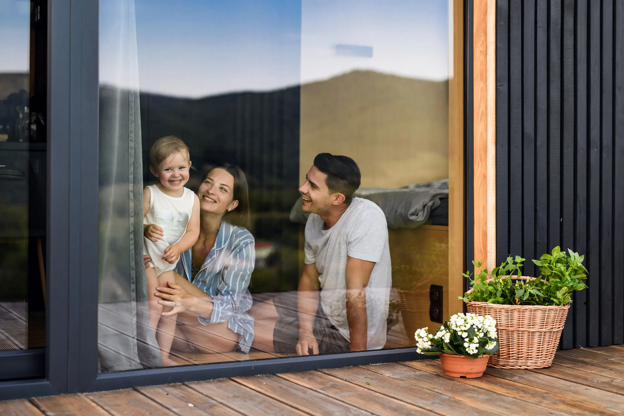 Family enjoying their home extension